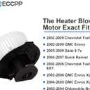 HVAC AC Heater Blower Motor w/Fan Cage ECCPP fit for 2002-2009 for Chevrolet Trailblazer 2002-2009 for GMC Envoy 2005-2009 for Saab 9-7x