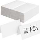Gethelud 110 PCS Tent Cards, Small Blank Place Cards Delicate Seating Cards Blank Name Cards Escort Cards for Wedding, Table, Dinner Parties, Receptions (Each Measures 2 x 3.5)
