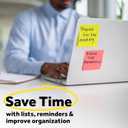 Post-it Note Dispenser, Sticky Note Holder, Black Base, Clear Top, Includes 50 Sheets of 3 in x 3 in Canary Yellow Pop-Up Notes, Classroom or Office Supplies (1.8" x 5.9")