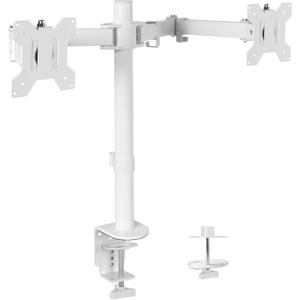 VIVO Dual Monitor Desk Mount, Heavy Duty Fully Adjustable Steel Stand, Holds 2 Computer Screens up to 30 inches and Max 22lbs Each, White, STAND-V002W (13" - 30")
