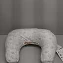 Boppy Nursing Pillow - Ergonomic Bottle & Breastfeeding Pillow with High, Firm, Large Area, Water-Repellent Cushion with Washable Cover; Baby Safety Alliance Verified - Gray Gentle Leaves