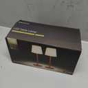 EZVALO 2 Pack Cordless Table Lamp IP65 Waterproof, Rechargeable Shower Lamp with 4500mAh Battery Operated, 3 Color Temps Dimmable LED Night Light for Living Room, Bathroom, Kitchen, Patio & Camping (Wood Grain)