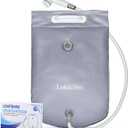 Bedside Shower Water Bag - 2.5 GL Portable Water Shower Bag For Hair Washing In Bed. Use with Inflatable Shampoo Basin, Inflatable Hair Washing Basin, Inflatable Bathtub For Elderly (Silver)