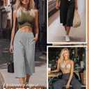 Neer 3 Pack Women Capri Pants Wide Leg High Waist Crop Lounge Sweatpants Loose Summer Casual Workout Pants with Pocket (S)