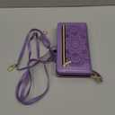 Asuwish Phone Case for Samsung Galaxy A17 5G Zipper Wallet Detachable Cell Cover with Tempered Glass Screen Protector Crossbody Wrist Strap Mandala Flower Credit Card Holder A 17 17A 4G Women Men Purple