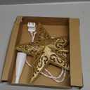 Brightown-Christmas-Tree-Topper, Christmas Star Tree Topper Lighted 3D Hollowed Gold Pentagram Built-in 10 Bulbs Golden Glitter Sparkling Plug in Vintage Indoor Holiday Xmas Decorations Ornaments