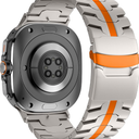 Titanium Band Compatible with Samsung Galaxy Watch Ultra 47mm(2025/2024), Solid Men Replacement Robust Metal Link Wristband