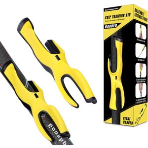 Goashpeaot Golf Grip Trainer, 2 Pack, Right Hand Compatible, Plastic, Attachment for Improved Hand Positioning (Yellow, Standard)