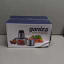 GANIZA Food Processors, Electric Food Chopper with Meat Grinder & Vegetable Chopper - 2 Bowls (8 Cup+8 Cup) with Powerful 450W Copper Motor - Includes 2 Sets of Bi-Level Blades for Fruits/Meat/Nuts (Black)