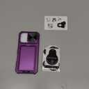 SSLOTSCASE for iPhone 17 Case with Card Holder & Sliding Camera Lens Cover & Hidden Kickstand & Camera Stand & Wallet, Hard Drop Protection Women Men Case Cover for iPhone 17 6.3'' 2025, Dark Purple