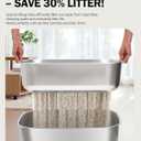 Stainless Steel Sifting Litter Box with Lid, Metal Litter Pan with Scoop for Big Cats Multi Cat, Extra Large Cats Litterbox Odor Control Easy Clean