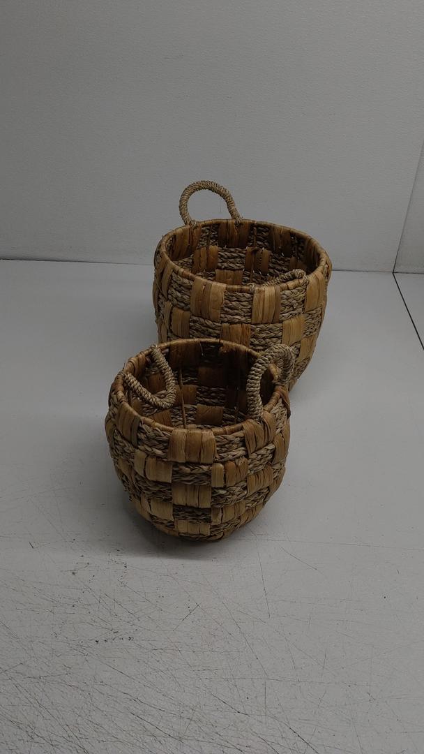 Oval Water Hyacinth Basket 2Pcs