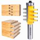 Reversible Finger Glue Joint Router Bit 1/2 Inch Shank, Newdeli Bearing Finger Joint Router Bits Carbide Joinery Wood Milling Cutter for DIY Door Table Cabinet Shelve Furniture