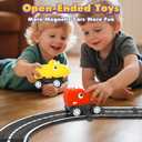 Magnetic Tiles Dinosaur Car Toddler Toys 3 4 5 Year Old Boys Girls, Magnetic Blocks Monster Car - 2 Dinosaur Lids and 2 Chassis, Compatible with Traversable on Magnet Roads.