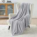 Bedsure Fleece Blanket Twin Size Light Grey - 300GSM Lightweight Plush Fuzzy Cozy Soft Warm Blanket for Bed, Sofa, Couch, Travel, Camping, 60x80 inches