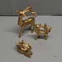 DN DECONATION 3pcs Reindeer Christmas Decoration Indoor, Gold Standing and Resting Deer Figurines Home Decor, Modern Resin Christmas Deer Statue for Table Decor Living Room Holiday Decorations (Set of 3)