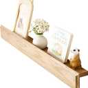Rsuwiz Wall Floating Shelves 20 Inch - Solid Oak Wood Wall-Mounted with Protective Lip & Easy Install Hidden Brackets, Heavy Duty Bathroom Kitchen Storage Shelves Rustic
