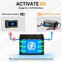 ECO-WORTHY 12V 5A Automatic Smart Battery Charger and Maintainer LCD Display for Lead Acid and Lithium (LiFePO4) Battery