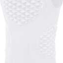 Youth Football Baseball Padded Compression Shirt Boys Chest Protector Heart Sternum Rib Guard for Softball Lacrosse, L, White