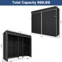 Ulif E12C Pro Heavy Duty Closet Organizer SystemFreestanding Clothing Rack, Adjustable Garment Rack 71" W x 16" D x 76.5" H Holds 960 lbs, Black Rack with Black Dustproof Cover