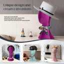 Wig Head Stand Mannequin Head Hat Display Stand Velvet Wig Holder for Mask, Headdress, Necklace (Pink)