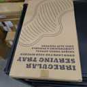 Li&Zhao Plastic Serving Trays - 3 PCS Restaurant Lunch Tray Large Plastic Cafeteria Trays for Serving Food for Party, Picnic, Holidays(3 Colors)