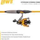 Lew's Hypersonic Spinning Reel and Fishing Rod Combo, IM6 Graphite Rod with Fast Action, 3+1 Bearings, 5.1:1 Gear Ratio, Speed Lube