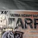 CARTMAN Finished Size 6x8 Feet Extra Thick 16 Mil Ultra Heavy Duty Poly Tarp, Multipurpose Protective Cover, UV Resistant, Waterproof Poly Tarpaulin with Reinforced Edges (Silver/Black 16mil)