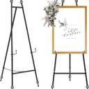 Adjustable Heavy Duty Easel Stand for Mirror,Iron Floor Easel Stand for Wedding Sign,47'' Metal Easel Display Stand(Black)