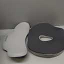 Coverado Seat Cushion and Lumbar Support Pillow for Car Office Chair, Ergonomic Memory Foam Desk Chair Cushion Back Support Pillow, Sciatica & Back & Tailbone Pain Relief Cushion-Black&Gray