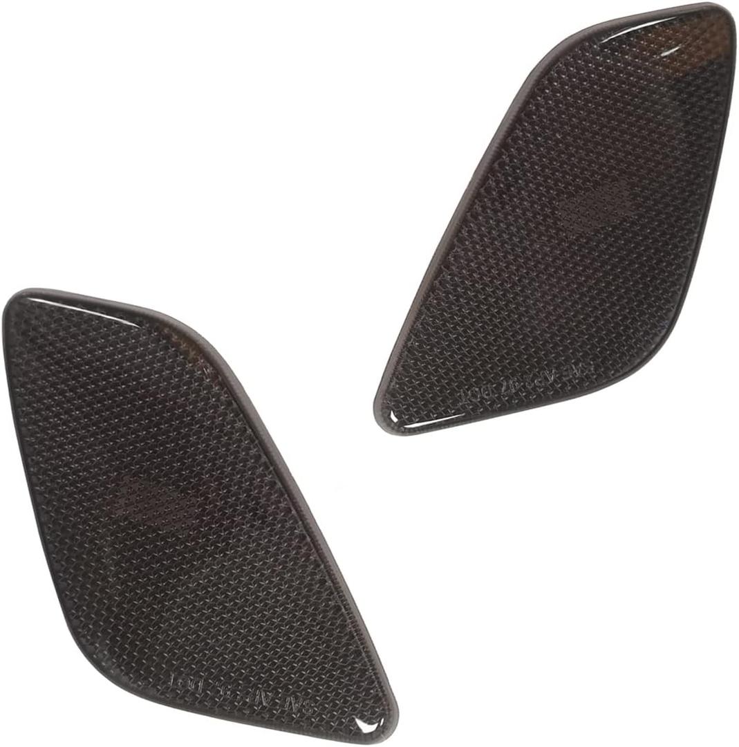 Left+Right Front Fender Side Marker Lights Lamps Assembly Compatible with 1997-2006 Jeep Wrangler TJ Marker Turn Signal Parking Lights Lamps Housing 55155629AC 55155628AC (Smoked Lens)