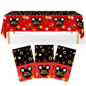 ZDHOOKAN Mouse Tablecloth Birthday Decorations 54 x108 inch Mouse Theme Disposable Plastic Table Cover for Kids Birthday Baby Shower 1st 2nd 3rd Party Decorations