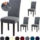 Chair Covers, Stretch Dining Room Chair Covers Set of 4, Removable Washable Slipcovers for Dining Chairs, Hotel, Ceremony, Grey