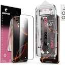 One Fish Women Fashion Screen Protector for Iphone 15 Plus with Camera Lens Protector, Diamond Bling Full Edge Coverage, HD Clarity Tempered Glass Film with Installation Frame, 9H Glass Scratch Resistant