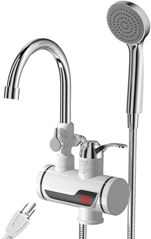 Eyes.sys Electric Shower Water Heater Instant Hot Water Faucet 360 Rotating Fast Heating Water Tap Tankless Water Heater with LED Display & Hose, Complete Shower Set, 30-60 Summer / 30-40 Winter