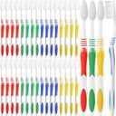 Honeydak 200 Packs Bulk Disposable Toothbrushes - Individually Wrapped, Multicolor, Soft Bristle Medium Manual Travel Toothbrushes for Hotel Toiletries(Classic)