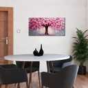 Pink Wall Art Large Tree of Life Wall Art for Living Room Bedroom Office Bathroom Modern Framed Canvas Prints Pink and Grey Picture Size 20x40 Inch