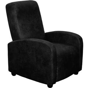 4 x ANARACHON Recliner Chair Covers Leather Look Recliner Cover 4-Piece Slipcovers for Small Reclining Chair Furniture Protector for Kids Dogs Pets Spandex Fabric Washable (1 Small Seater, 02 Black)