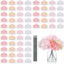 Suncalla 60 Pcs Artificial Hydrangea Flowers Bulk Silk Hydrangea Full Flowers Heads with Stems for Wedding, Home Table Centerpieces, Garden, Baby Shower, Party Decoration(Pink)