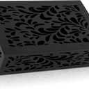 Doorbell Chime Cover Box Only, Wood Doorbell Cover Inside Decorative Door Bell Chime Box Covering Black Door Bell Cover for Indoor/Outdoor Home Wall (Type 2 Black)