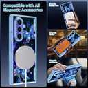 Hekodonk for Galaxy Z Fold 7 Case,[Compatible with MagSafe][Glow in The Dark][Front Screen Protector][Stand][Hinge Protection],Slim Fit for Women Girls for Samsung Galaxy Z Fold 7,Blue