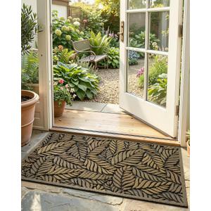 Color&Geometry Door Mat Outside Entrance 17"x30", Garage, Khaki