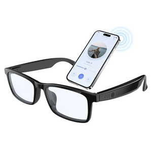 Smart Glasses for Men & Women, Clear Blue Light Glasses, Bluetooth Glasses with Speaker, Intelligent Touch & Voice Assistant, Compatible with iOS/Android, Audio Eyeglasses for Gaming/Working
