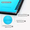 CRANBURY Sheet Music Folder 8.5x11 - Dual Use Music Holder (Blue), Store Pages Inside 24 Protective Sleeves or Annotate Exposed Pages, Music Binder with Spiral Binding Stays Opens and Lays Flat