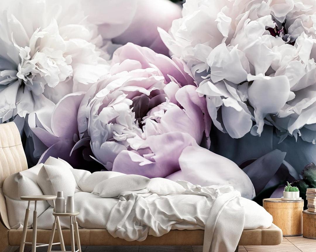 Reyhui Floral Wallpaper Mural Large Rose Flowers Mural for Bedroom Living Room Wall (not self-Adhesive)