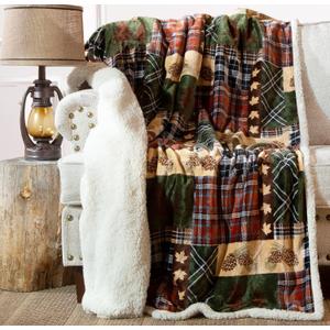 CARSTENS, INC. Ultra Premium Super Soft Plush Sherpa Fleece Oversized Throw Blanket 54" x 68", Tree Plaid (Large) CARSTENS, INC. Ultra Premium Super Soft Plush Sherpa Fleece Oversized Throw Blanket 54" x 68", Tree Plaid (Large)