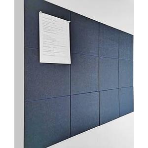 DECORITA Blue Felt Bulletin Board 47"x35" | Large Cork Bulletin Board Alternative for Office, Home & Classroom | Felt Wall Tiles (12-Pack) | Blue Classroom Decor Office Supplies | Dark Blue