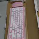 Wireless Keyboard and Mouse Combo, Compact Quiet Wireless Keyboard and Mouse Set 2.4G Ultra-Thin Sleek Design for Windows, Computer, Desktop, PC, Notebook, Laptop (Pink)