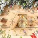 Bucherry 24 Pcs Christian Christmas Ornaments Bulk 3.15 Inch Christian Gifts for Women Colorful Flower Religious Ornament for Christmas Tree Faith Inspirational Gifts for Xmas Church Mom Women