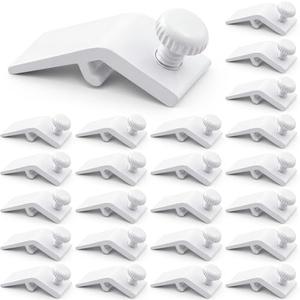 Blulu 24 Pcs Storm Door Panel Clip with Screws 5/16" Offset Aluminum Storm Window Clips Screen Door Hardware (White)